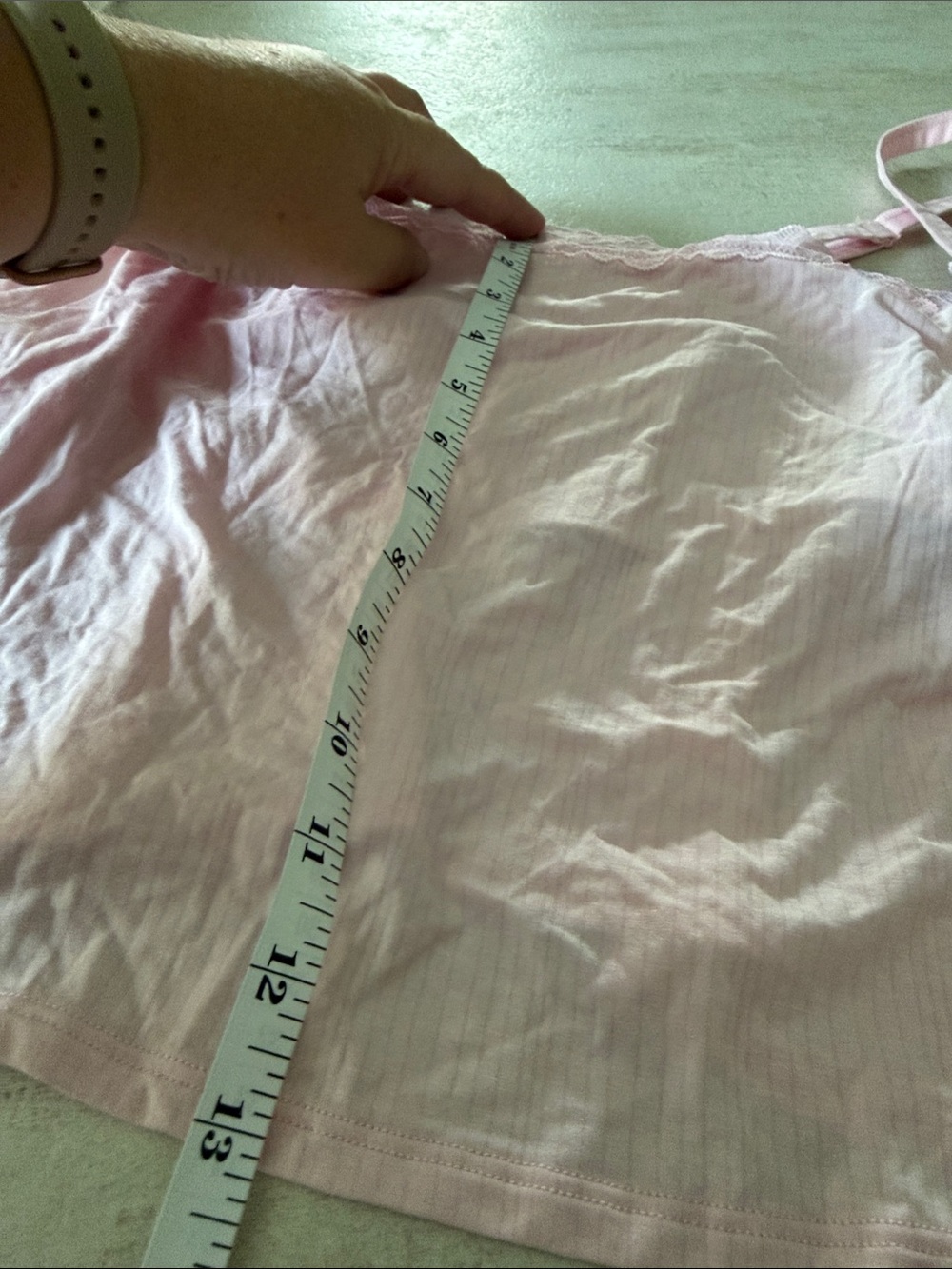 Auden Lace-Trim Ribbed Cami Tank - Light Pink - Picture 5 of 9